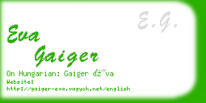 eva gaiger business card